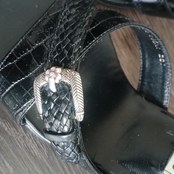 Brighton Tatum Women’s Kitten Heel Sandal Black Y2K Vintage Size 8.5 - Picture 2 of 7